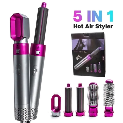 5 in 1 Hair Dryer Multi-Head Hot Air Comb and Curler