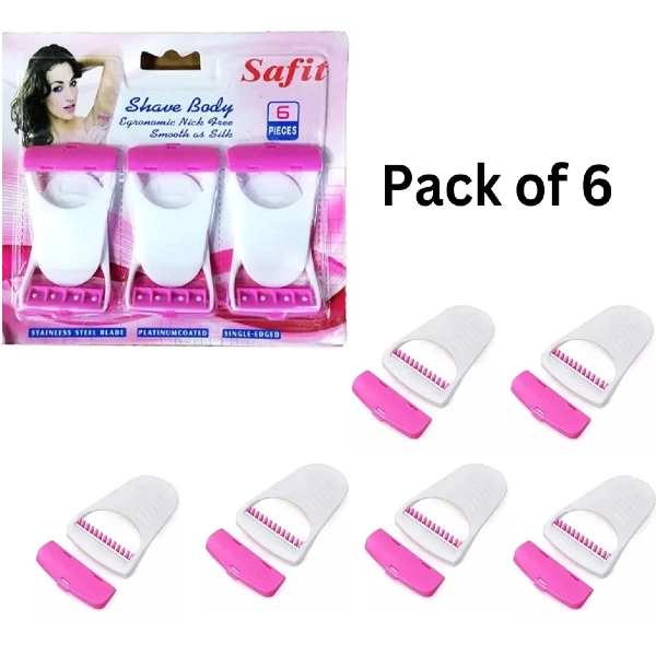 6 Pcs Women's Comfortable Grip Hair Shaver with Ergonomics Design