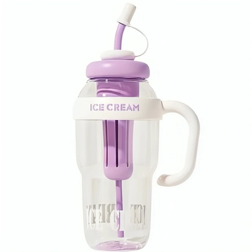 Ice Cream Water Bottle With Straw 1400ml