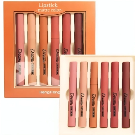 Hengfang Matte Lipstick Set 6 Nude Shades