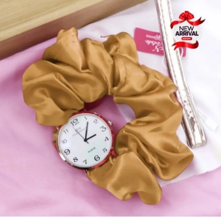Korean Scrunchie Wrist Watch For Girls & Women – Elegant Streamer Design