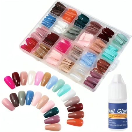 Multicolor Acrylic Artificial Nails Kit