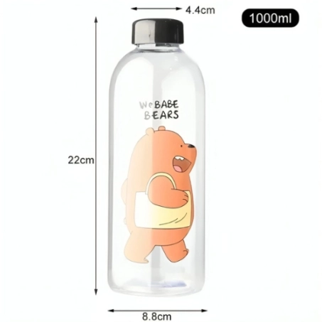 We Babe Bears Frosted Water Bottle With Straw